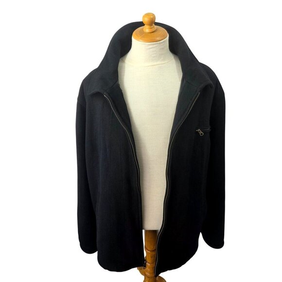 F.R. Tripler Y2K Wool Blnd Full Zip Jacket Men Sz 2XL Black Minimalist Coat - Picture 1 of 12